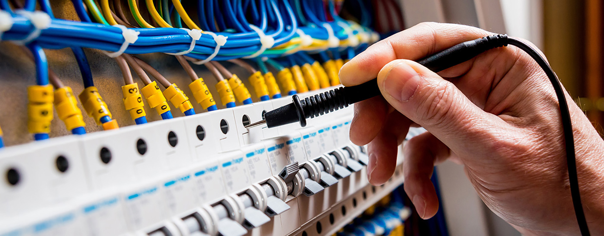 a technician checking the electrical lines