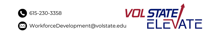 Vol State Elevate logo and contact info