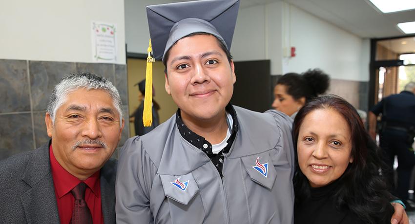 Outstanding Graduate Cesar Espinosa and family