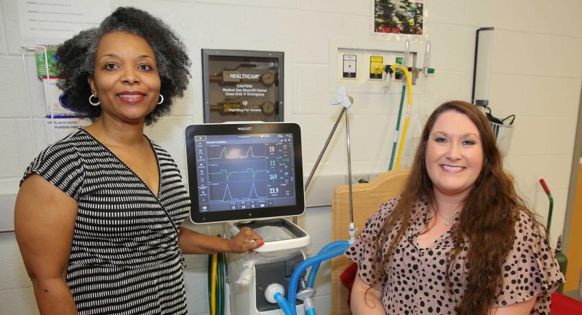 Health Sciences Dean, Kim Christmon (left), taught in the Vol State Respiratory Care Technology program for 17 years. Mallory Higginbotham is the new program director. She has been teaching at Vol State for 10 years.