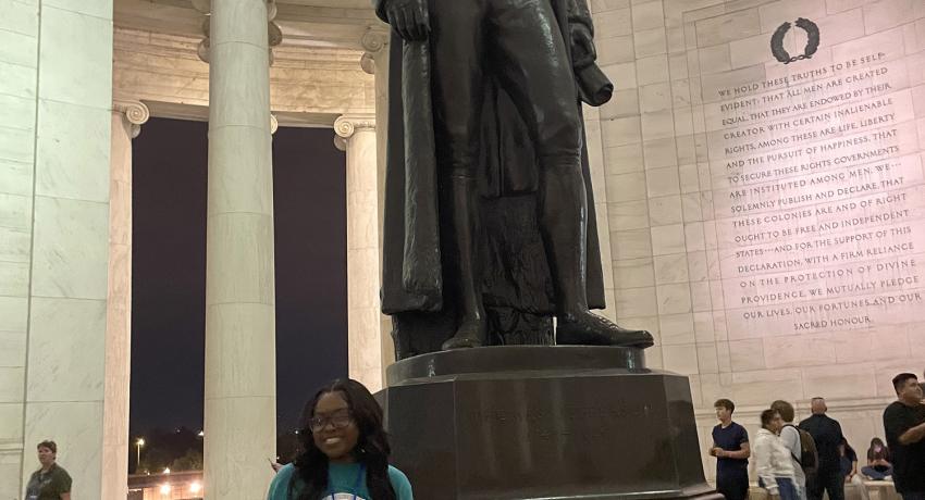 Shay at the Jefferson Memorial