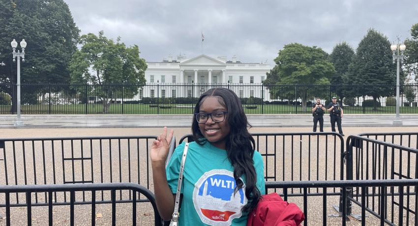 Shay in front of the White House