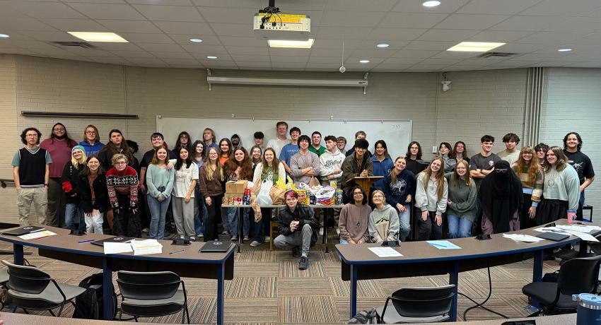 MCHS group photo before working at the Feed