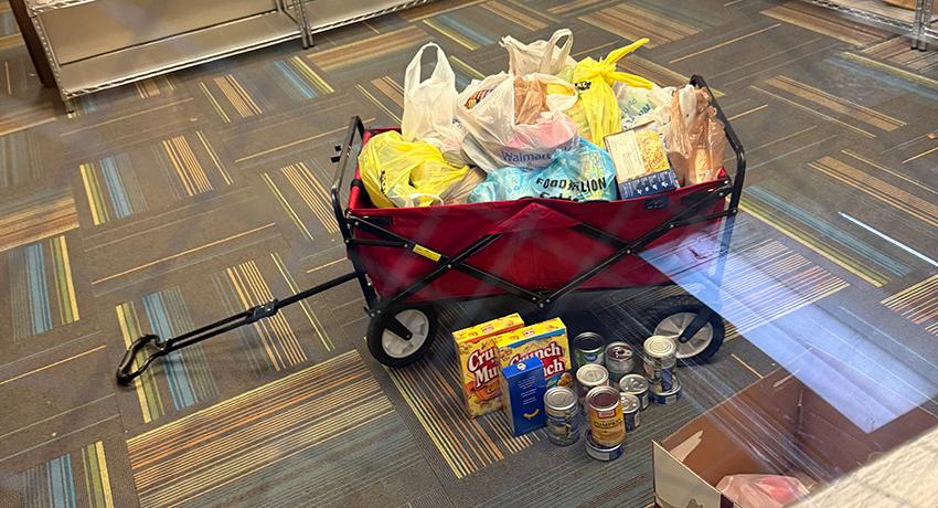 a wagon full of food for the Feed